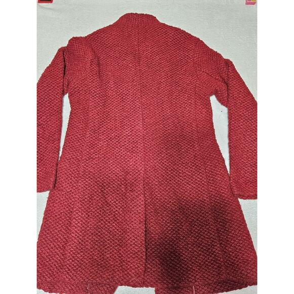 Banana Republic Red Burgundy, 75% Poly 25wool Collar Cardigan Cable KnitSweater - Picture 6 of 6